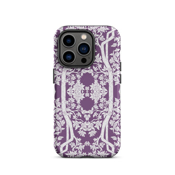 Aviary Purple Aesthetic Pattern Art Iphone Case 14 Pro / Matte Purple Floral Patterned Phone Case Pattern Art Phone, Battle-tested Design,
