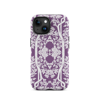 Aviary Purple Aesthetic Pattern Art Iphone Case, 15 / Matte, Purple Floral Patterned Phone Case