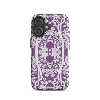 Aviary Purple Aesthetic Pattern Art Iphone Case, 16 / Matte, Purple Floral Phone Case