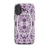 Aviary Purple Aesthetic Pattern Art Iphone Case, 16 Plus / Matte, Purple Phone Case Floral Design