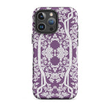 Aviary Purple Aesthetic Pattern Art Iphone Case, 16 Pro Max / Matte, Purple Phone Case Floral Pattern