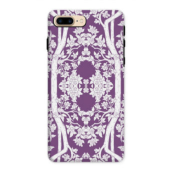 Aviary Purple Aesthetic Pattern Art Iphone Case, 8 Plus / Matte, Decorative Purple White Floral Patterned Phone Case Iphone