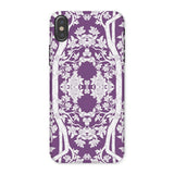 Aviary Purple Aesthetic Pattern Art Iphone Case, x / Matte, Decorative Phone Case Purple Background Intricate White Floral