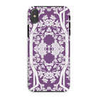 Aviary Purple Aesthetic Pattern Art Iphone Case, Xs / Matte, Decorative Phone Case Purple Background White Floral Pattern