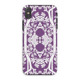 Aviary Purple Aesthetic Pattern Art Iphone Case, Xs / Matte, Decorative Phone Case Purple Background White Floral Pattern