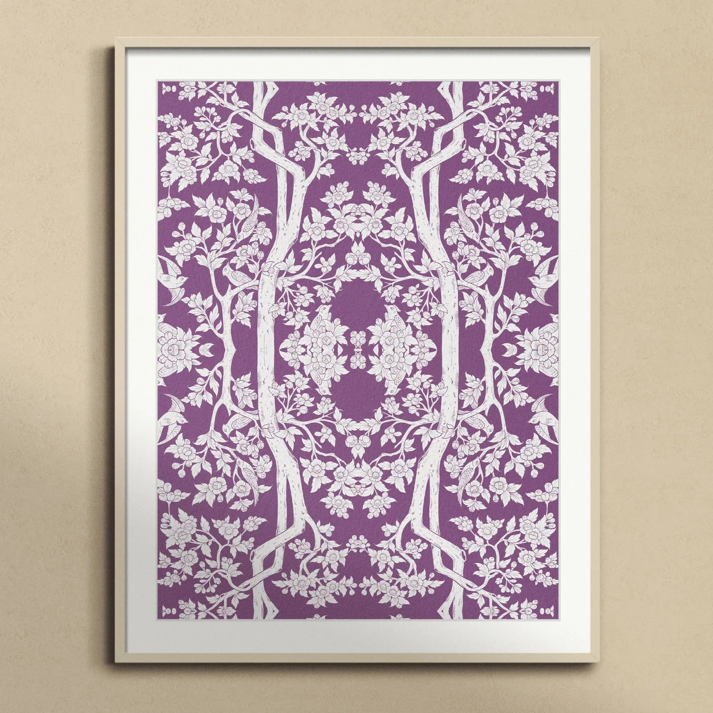 Aviary Purple Art Print Posters Prints & Visual Artwork