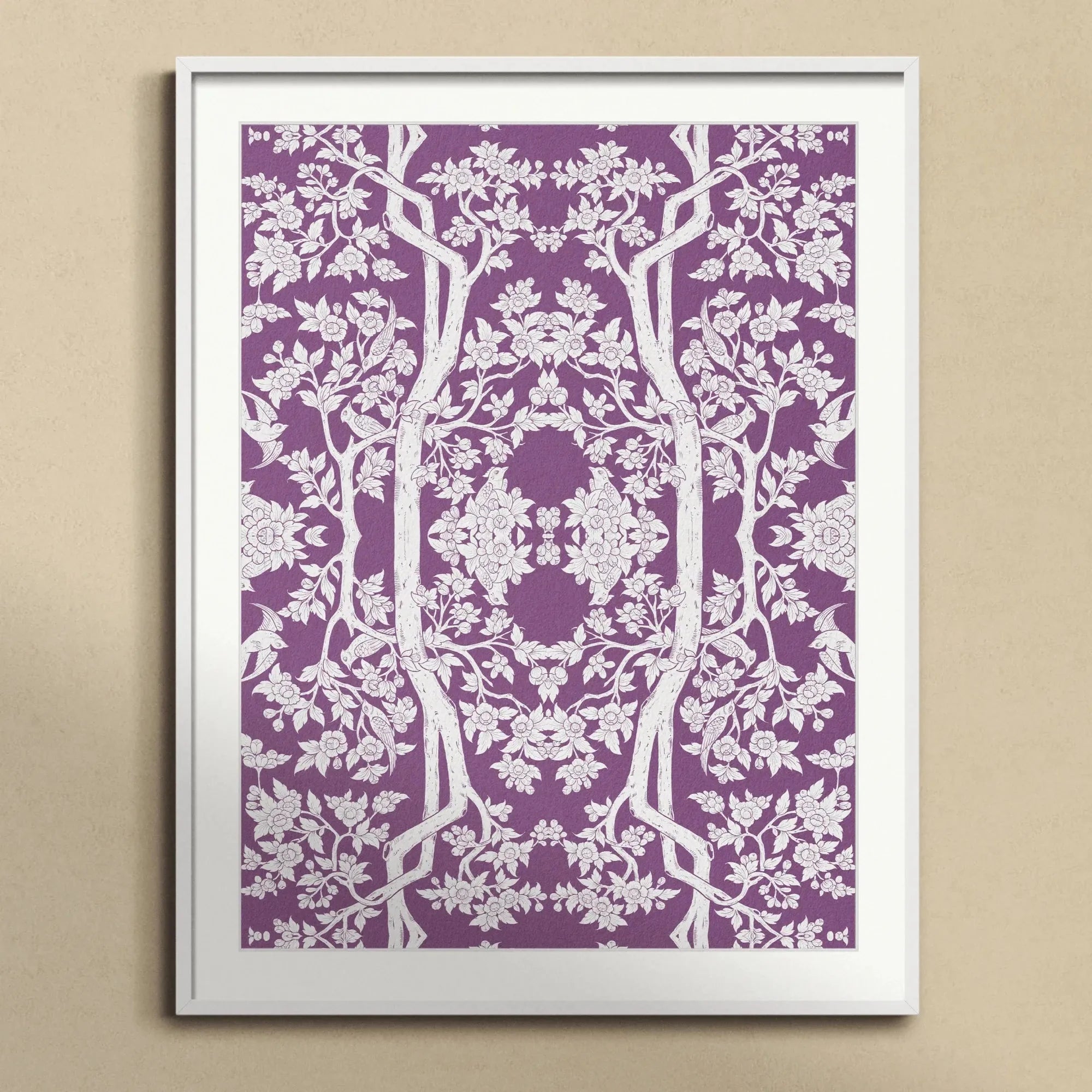 Aviary Purple Framed & Mounted Print - Posters Prints & Visual Artwork - Aesthetic Art