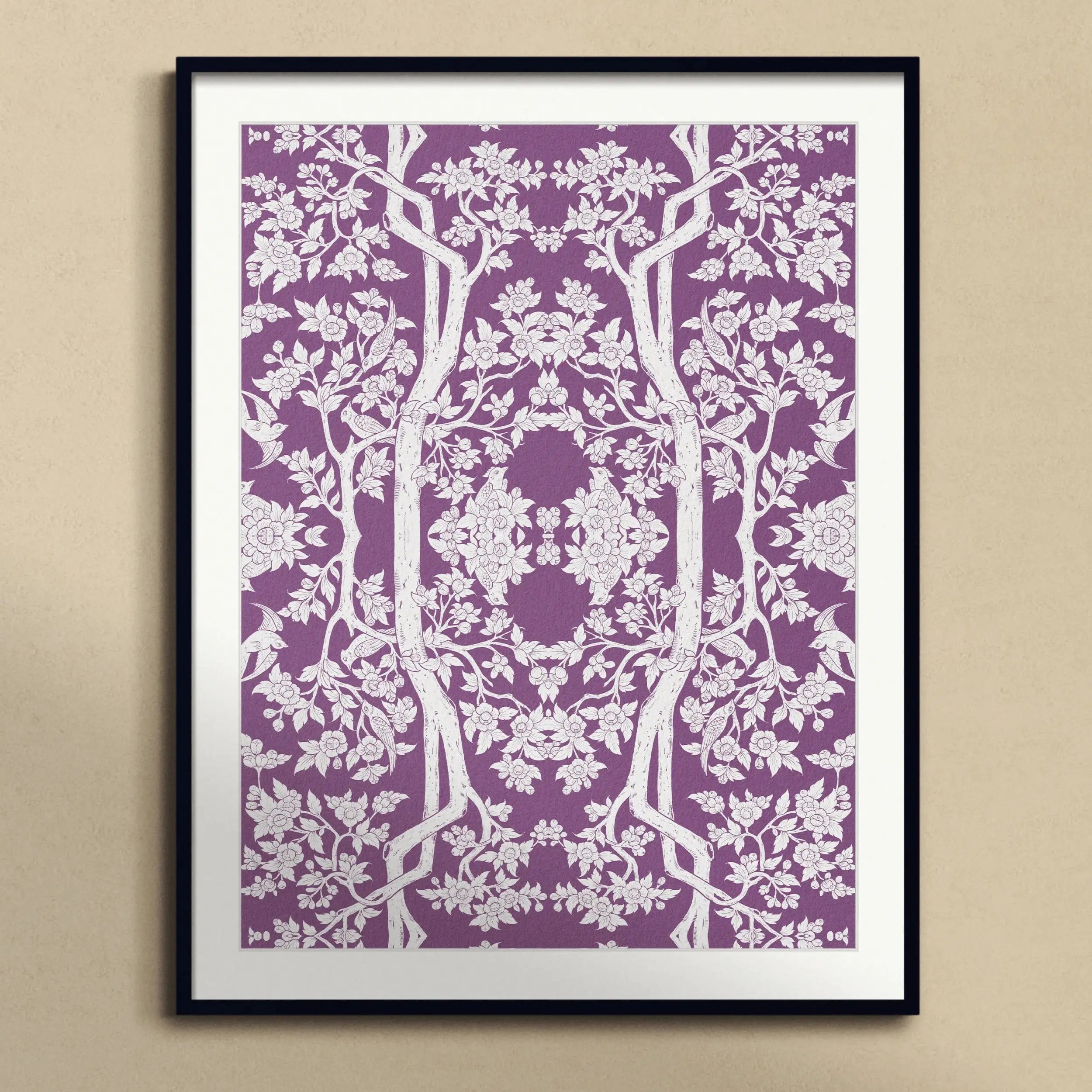 Aviary Purple Framed & Mounted Print - Posters Prints & Visual Artwork - Aesthetic Art