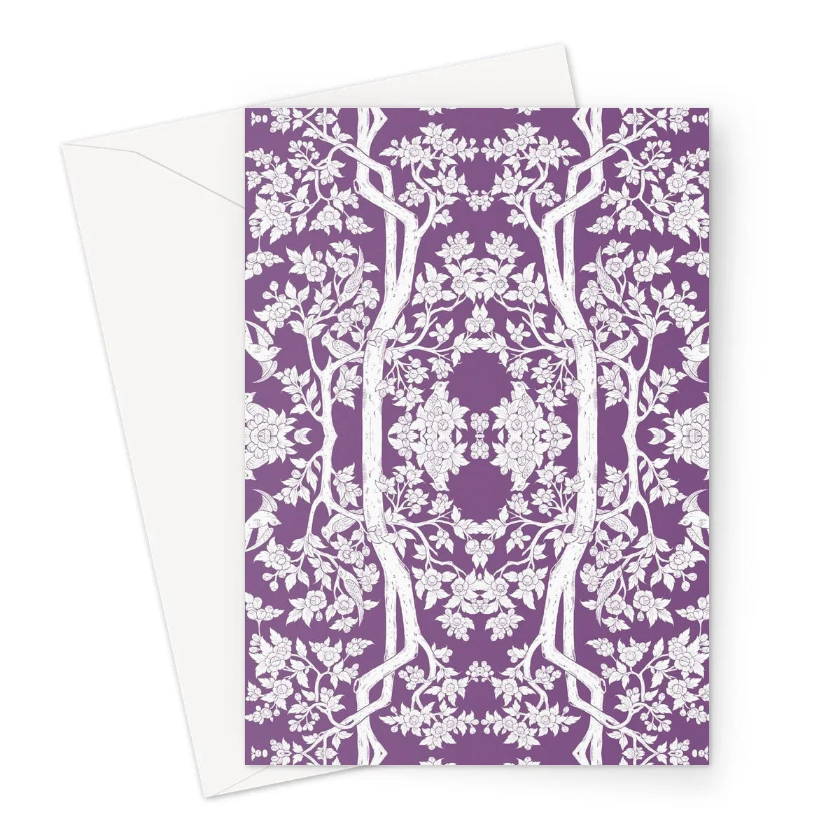 Aviary Purple Greeting Card - A5 Portrait / 1 Card - Greeting & Note Cards - Aesthetic Art