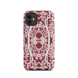 Aviary Red Aesthetic Pattern Art Iphone Case, 11 / Matte, Burgundy Phone Case Floral Pattern