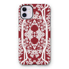 Aviary Red Aesthetic Pattern Art Iphone Case, 11 / Matte, Decorative Red White Floral Patterned Iphone Case