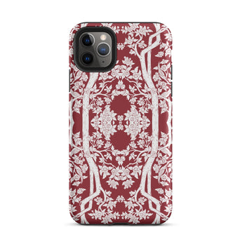 Aviary Red Aesthetic Pattern Art Iphone Case, 11 Pro Max / Matte, Burgundy Phone Case Floral Tree Design