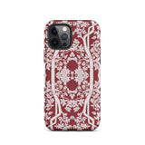 Aviary Red Aesthetic Pattern Art Iphone Case, 12 Pro / Matte, Burgundy Phone Case Floral Design