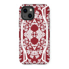 Aviary Red Aesthetic Pattern Art Iphone Case, 13 / Matte, Decorative Iphone Case Red White Floral Pattern
