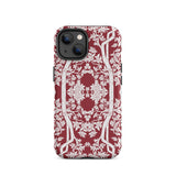 Aviary Red Aesthetic Pattern Art Iphone Case, 14 / Matte, Floral Patterned Phone Case