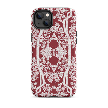 Aviary Red Aesthetic Pattern Art Iphone Case, 14 Plus / Matte, Floral Patterned Phone Case