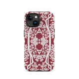 Aviary Red Aesthetic Pattern Art Iphone Case, 15 / Matte, Burgundy Phone Case Floral Design