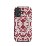 Aviary Red Aesthetic Pattern Art Iphone Case, 16 / Matte, Burgundy Phone Case Floral Design