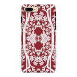 Aviary Red Aesthetic Pattern Art Iphone Case, 8 Plus / Matte, Decorative Phone Case Intricate Red White Floral Pattern