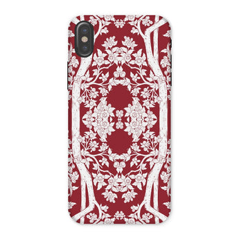 Aviary Red Aesthetic Pattern Art Iphone Case x / Matte Decorative Phone Case Intricate Red White Floral Pattern Art Phone, Battle-tested