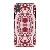 Aviary Red Aesthetic Pattern Art Iphone Case, Xs / Matte, Decorative Phone Case Intricate Red White Floral Pattern