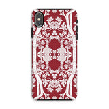 Aviary Red Aesthetic Pattern Art Iphone Case, Xs Max / Matte, Decorative Phone Case Intricate Red White Floral Pattern
