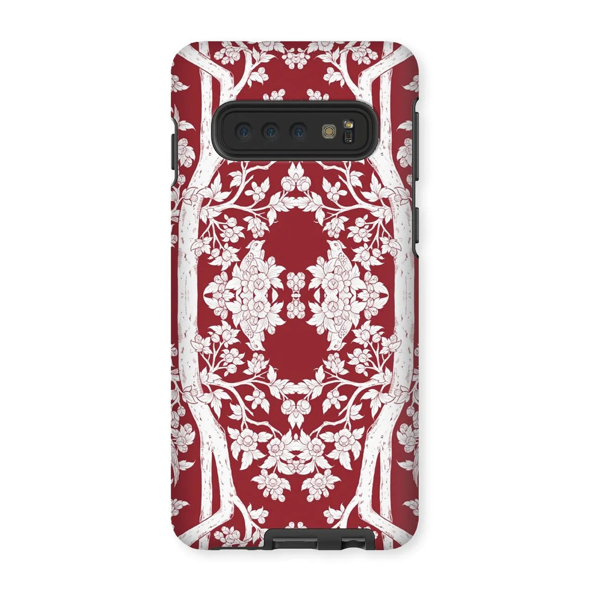 Aviary Red Aesthetic Pattern Art Phone Case - Samsung Galaxy S10 / Matte - Mobile Phone Cases - Aesthetic Art