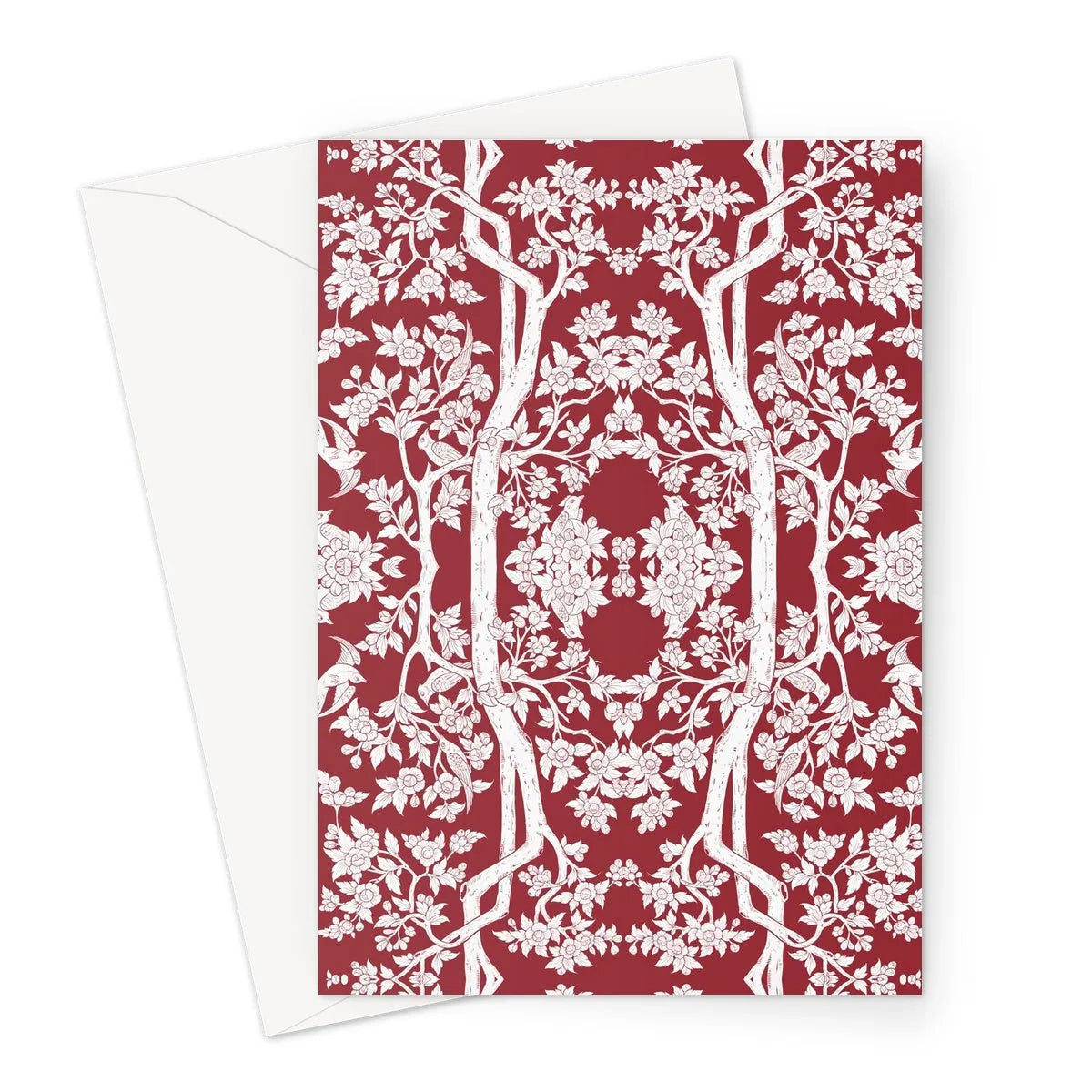 Aviary Red Greeting Card - A5 Portrait / 1 Card - Greeting & Note Cards - Aesthetic Art