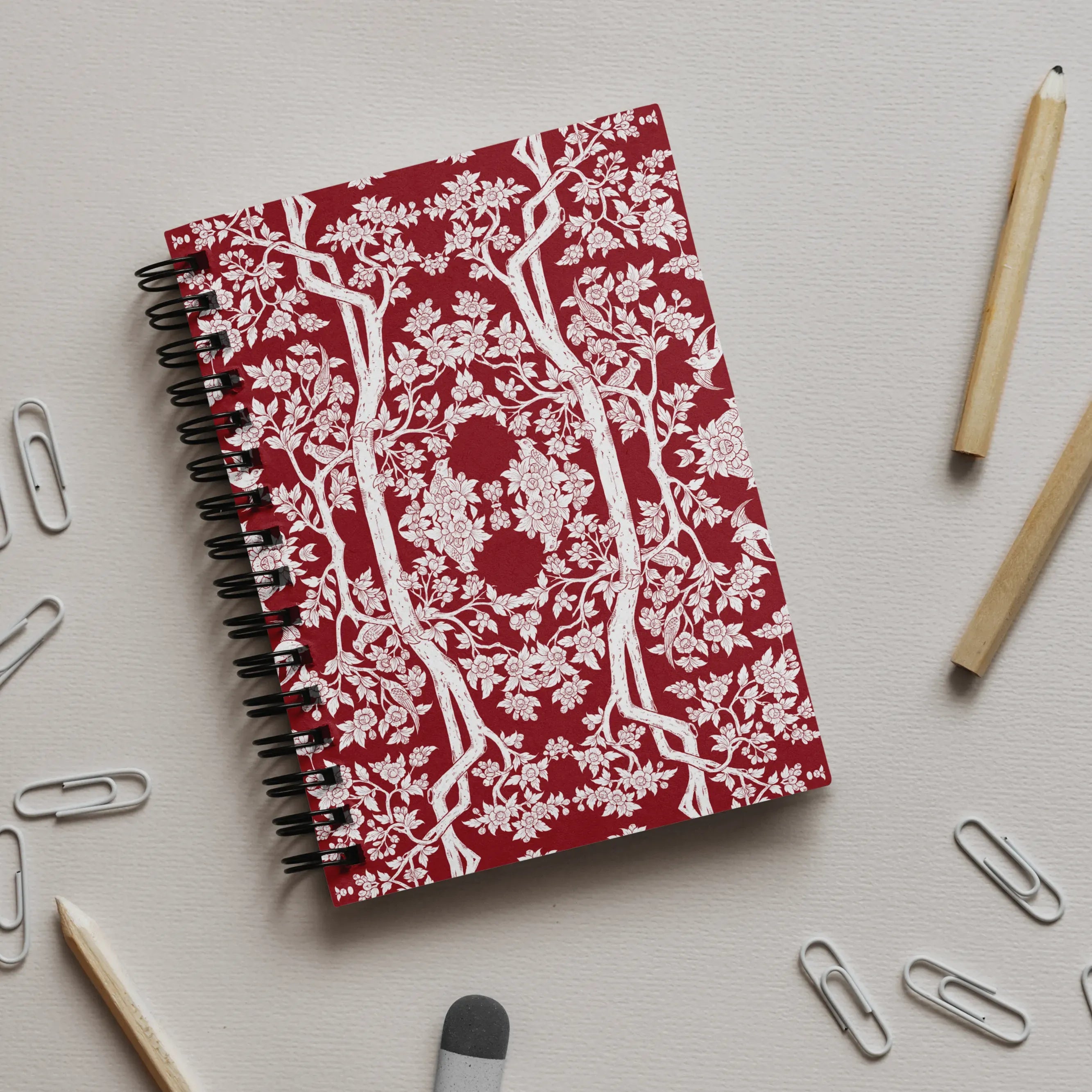 Aviary Red Notebook - Notebooks & Notepads - Aesthetic Art