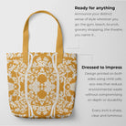 Aviary Tote - Goldfinch Orange Bird Pattern Shopping Bags