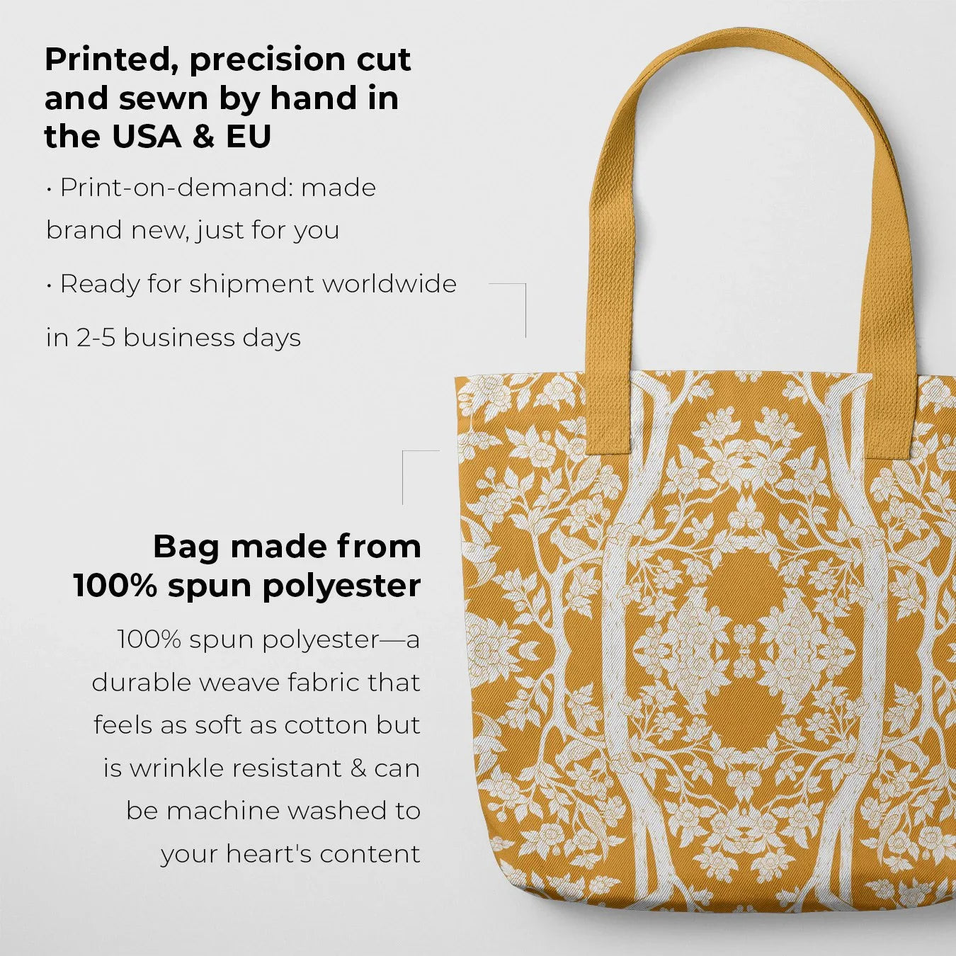 Aviary Tote - Goldfinch Orange Bird Pattern Shopping Bags