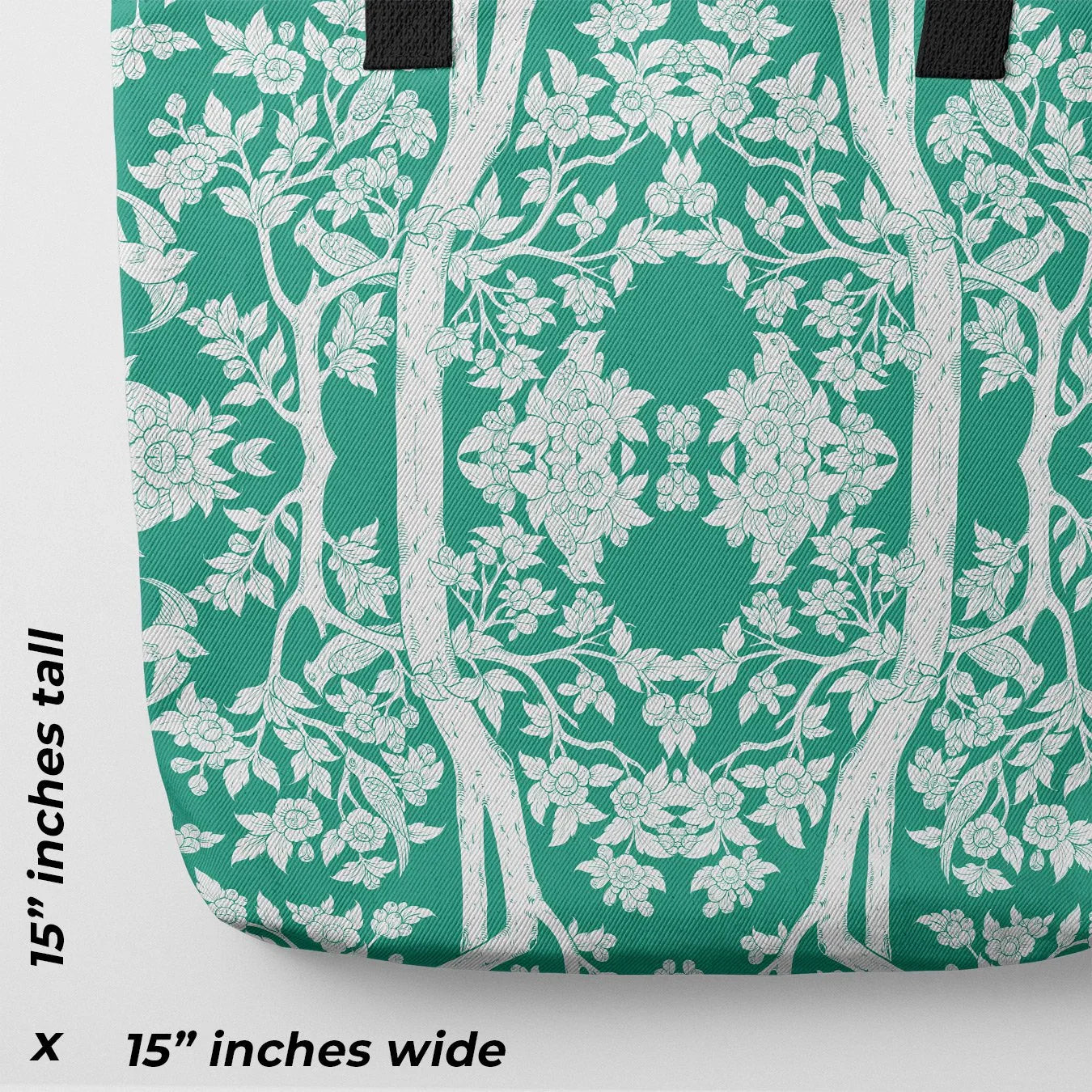 Aviary Tote - Hummingbird Green Bird Pattern Shopping Bags