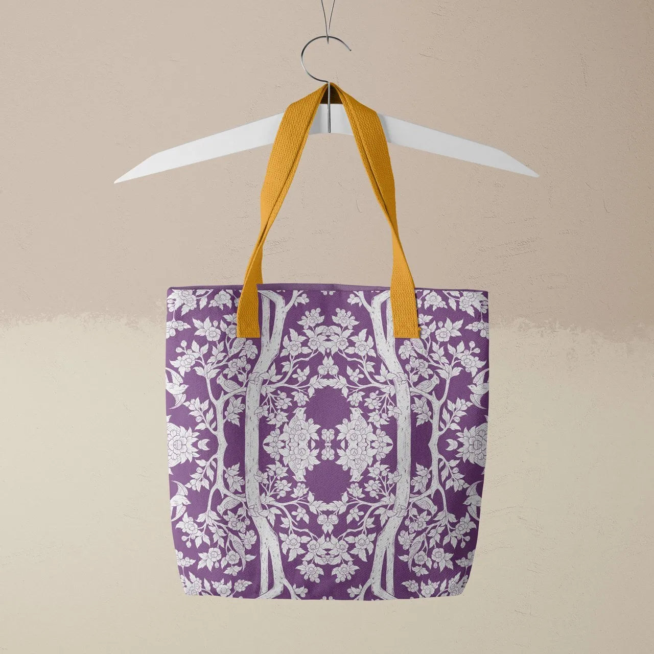 Aviary Tote - Purple Finch - Heavy Duty Reusable Grocery Bag - Shopping Totes - Aesthetic Art
