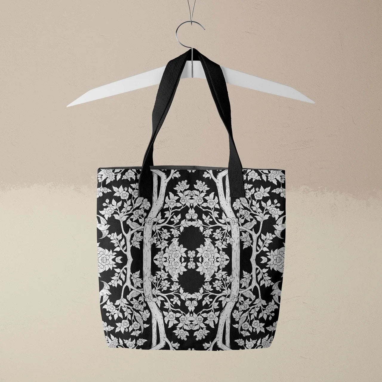 Aviary Tote - Raven Black Bird Pattern Shopping Bags