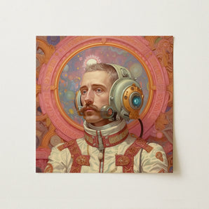 Axel - Gay German Astronaut Art Print / Canvas, 12x12’’ / 31x31cm / Unframed / no Border, Posters Prints & Visual Artwork, Toby Leon
