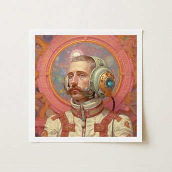 Axel - Gay German Astronaut Art Print / Canvas Framed Artwork Man Ornate Vintage-style Suit Intricate, Aesthetic, Gayest Prints