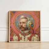 Framed Portrait Man Ornate Vintage-style Astronaut Suit Intricate Gay German, Aesthetic, Gayest