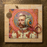 Axel - Gay German Astronaut Art Print / Canvas Steampunk-style Portrait Man Ornate Vintage-inspired Space Gear Brass Gay German Astronaut,