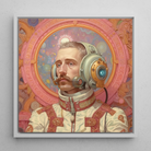 Axel - Gay German Astronaut Framed Canvas, Steampunk Astronaut Portrait