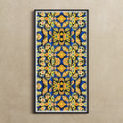 Ayodhya - Thai Mosaic Art Print, 10x20’’ / 25x51cm / Unframed, Framed Colorful Abstract Floral Pattern Artwork Intricate Yellow