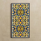 Ayodhya - Thai Mosaic Art Print, 10’’x20’’ / Unframed, Framed Colorful Abstract Floral Pattern Artwork Intricate Yellow