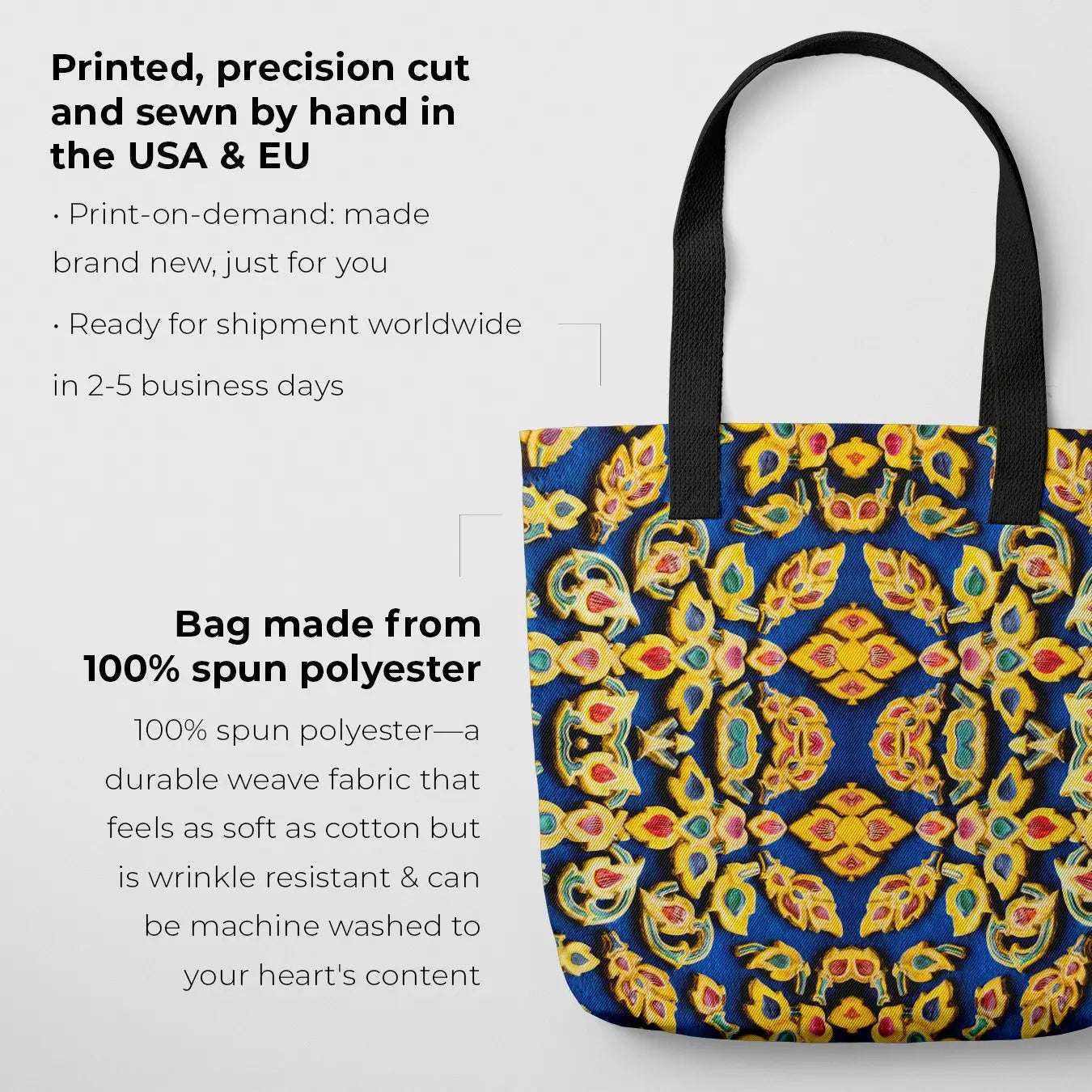 Ayodhya Tote - Traditional Thai Design Mosaic Art - Tote Bags - Aesthetic Art