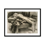 Reclining Male Nude - John Singer Sargent Art Print, Charcoal Nude Male Figure