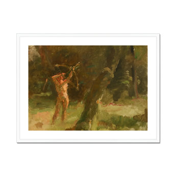 The Shooter - Julius Paulsen Art Print, Framed Painting Nude Archer