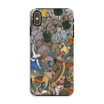 Balarama & Krishna Fighting the Enemy - Harivamsa Iphone Case Xs Max / Matte Phone Case Colorful Medieval-style Battle Scene Artwork