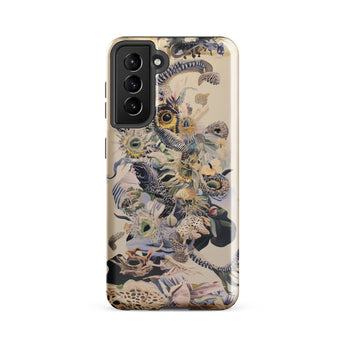 Babel - Surreal Botanical Alien Art Phone Case Samsung Galaxy S21 Fe / Gloss Detailed Illustrated Phone Case Surreal Collage Animals