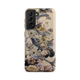 Babel - Surreal Botanical Alien Art Phone Case Samsung Galaxy S21 Fe / Matte Detailed Illustrated Phone Case Surreal Collage Owls Snakes