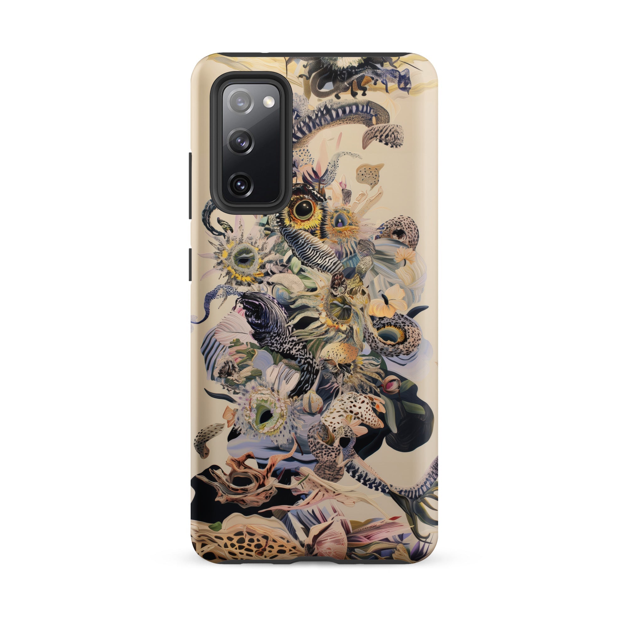 Babel Surreal Botanical Alien Art Samsung Case, Galaxy S20 Fe / Matte, Smartphone Decorative Case Intricate Nature Inspired Collage Animals
