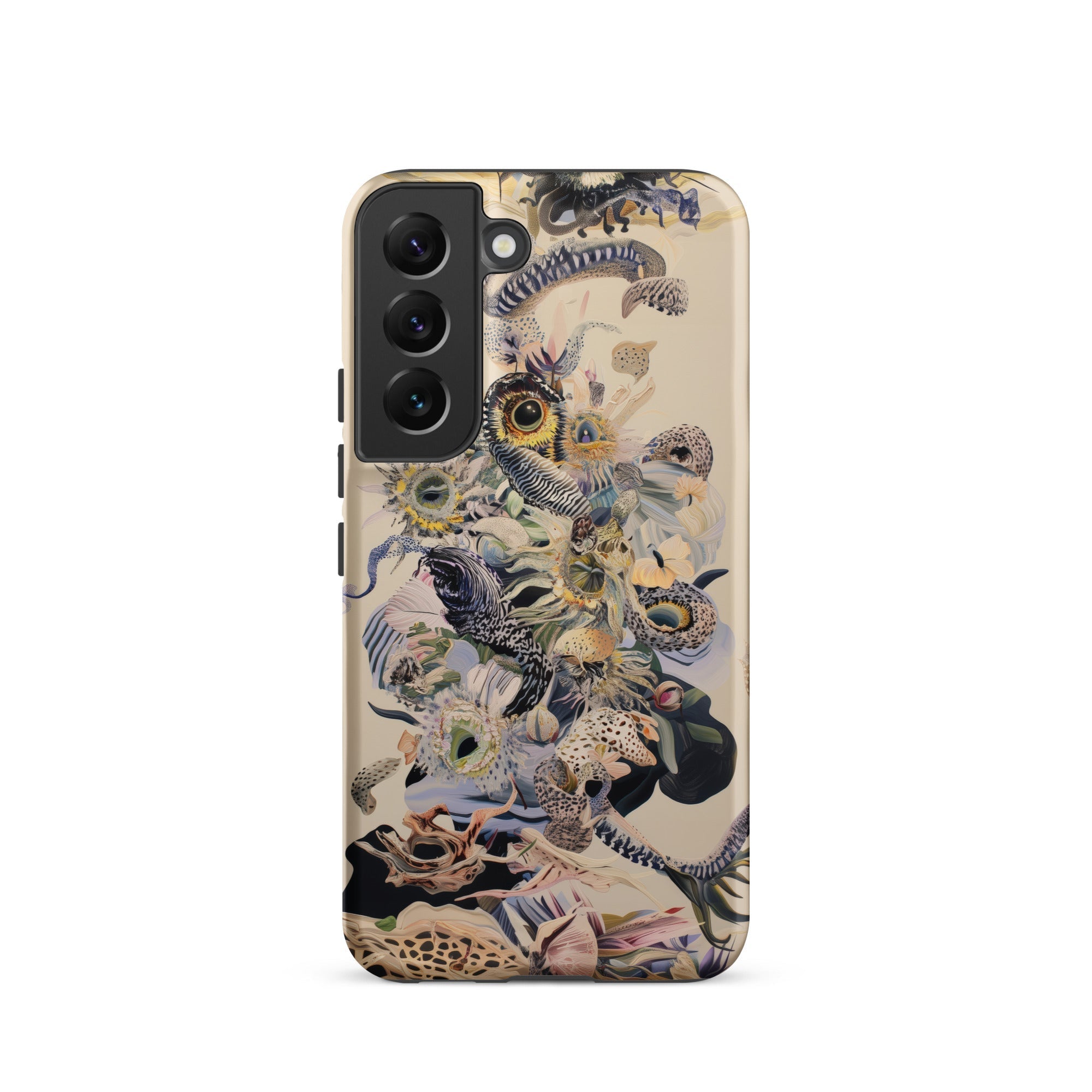 Babel Surreal Botanical Alien Art Samsung Case, Galaxy S22 / Matte, Smartphone Case Intricate Multi Animal Collage Design