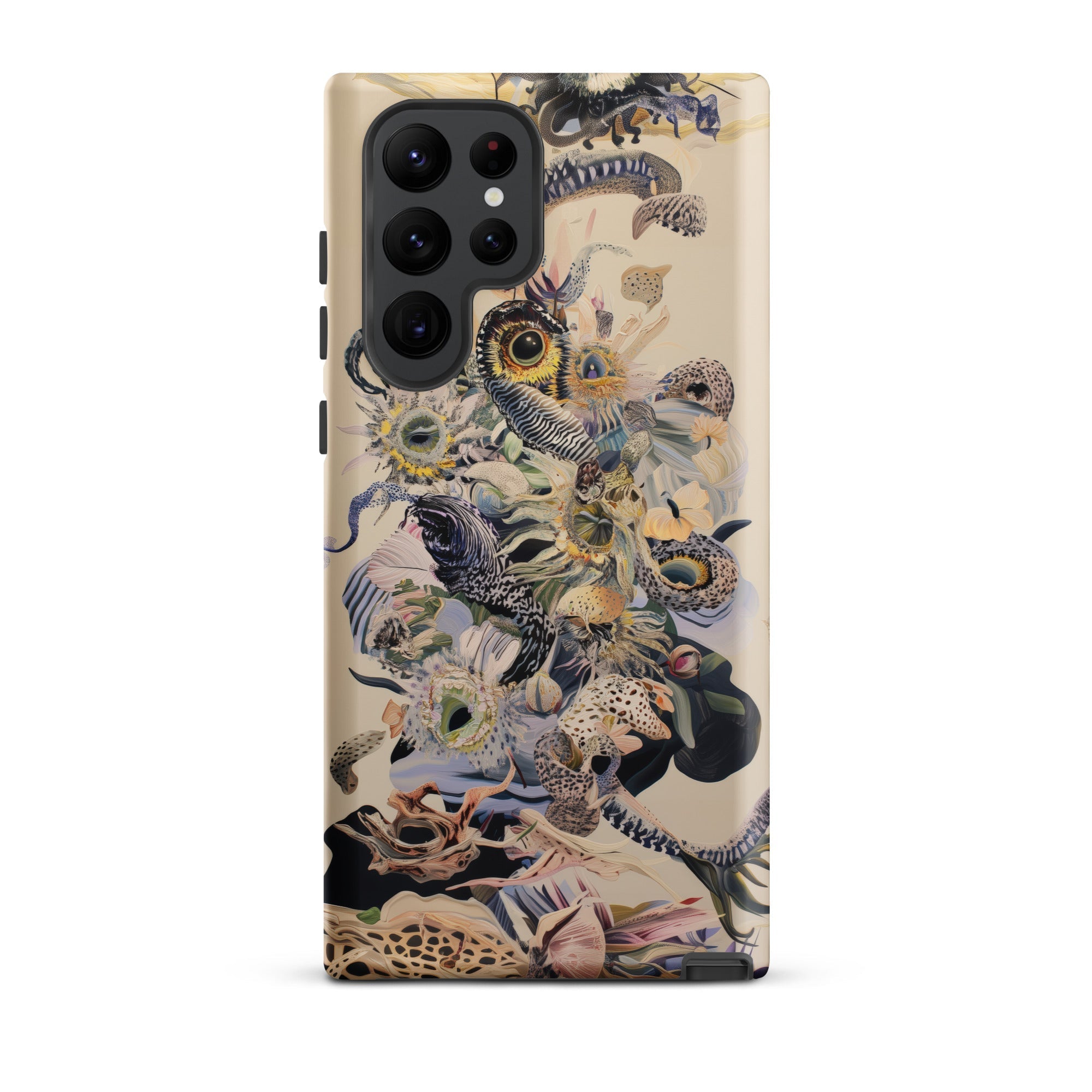 Babel Surreal Botanical Alien Art Samsung Case, Galaxy S22 Ultra / Matte, Smartphone Decorative Animal Floral Collage Design Case